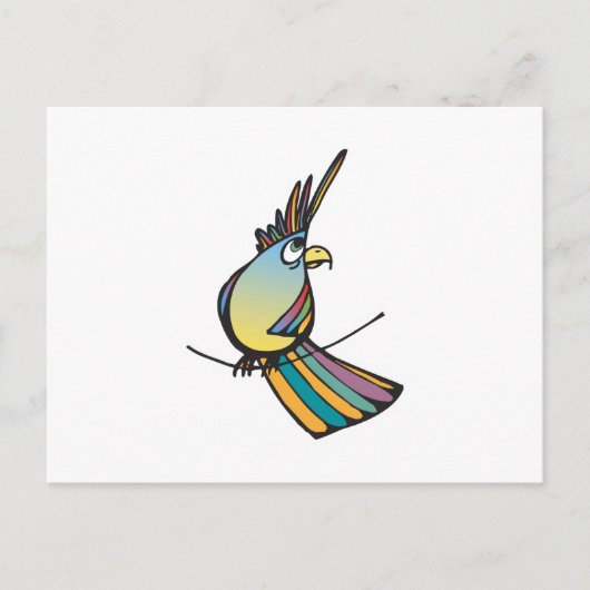 dwaas gekleurde papegaai briefkaart (Voorkant)