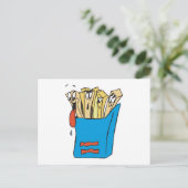 dwaas getekende frieten briefkaart (Staand voorkant)