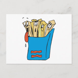 dwaas getekende frieten briefkaart