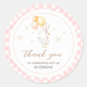 Dwaas Gingham Verjaardagsfeestje Ronde Sticker (Voorkant)