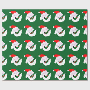 Dwaas grappige Kerstman cartoon gezicht Cadeaupapier