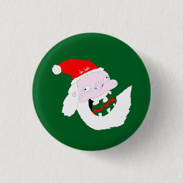 Dwaas grappige kerstman cartoon gezicht ronde button 3,2 cm