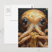 Dwaas Grappige Octopus Die Spaghetti Eet Ansichtka Briefkaart (Voorkant / Achterkant)