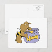 Dwaas Honing Bij Beer Briefkaart (Voorkant / Achterkant)