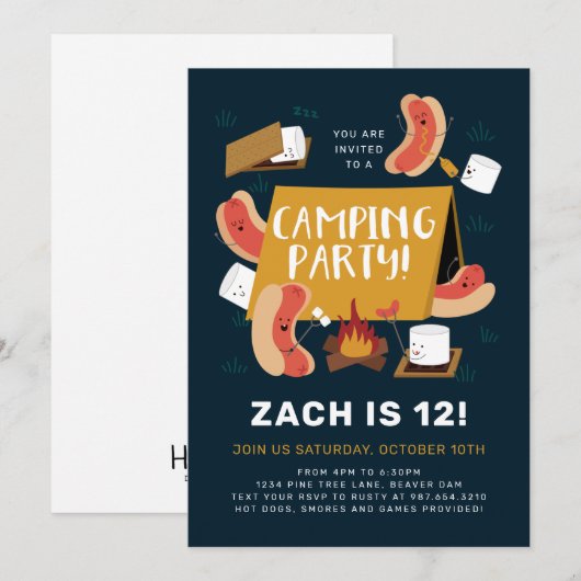 Dwaas Kampeerfeest Kaart (Voorkant / Achterkant)