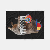 Dwaas kat met lolly meme fleece deken (Voorkant (Horizontaal))