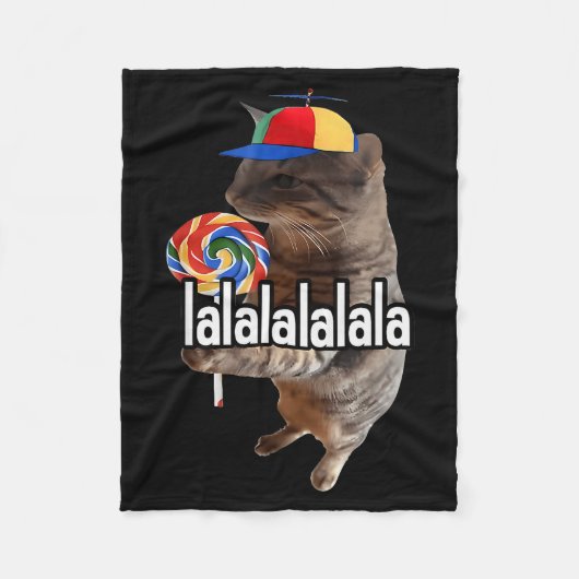 Dwaas kat met lolly meme fleece deken (Voorkant)