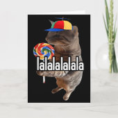 Dwaas kat met lolly meme kaart (Voorkant)