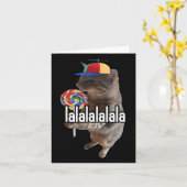 Dwaas kat met lollypop-meme kaart (Gele Bloem)