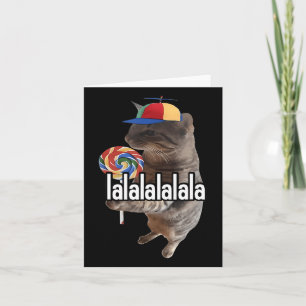 Dwaas kat met lollypop-meme kaart