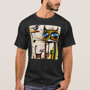 dwaas katje schattig katje miauw poes portret gees t-shirt