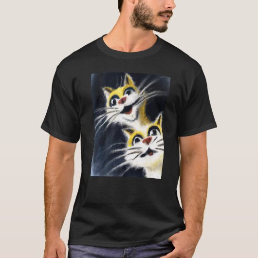 Dwaas katten twee witte katten t-shirt (Voorkant)