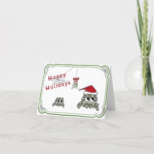 Dwaas Kerstkaart van Spinnen Feestdagen Kaart