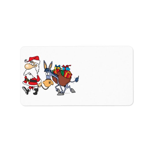 dwaas kerstman en kerst-ezel etiket (Voorkant)