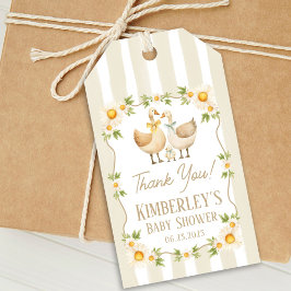 Dwaas Klein Gansje Gele Madeliefje Baby Shower Cadeaulabel