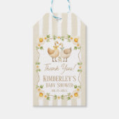 Dwaas Klein Gansje Gele Madeliefje Baby Shower Cadeaulabel (Voorkant)