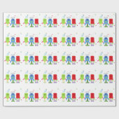 Dwaas Kleine Monsters Cadeaupapier (Vlak)