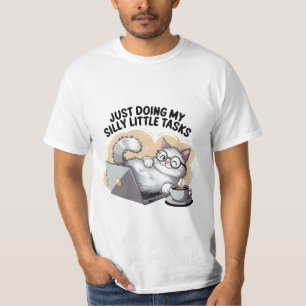 Dwaas Kleine Taken Funny Cat Laptop ✨💻🐈 T-shirt
