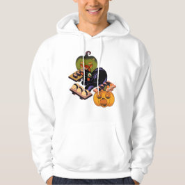 Dwaas Knipogende Kat & Geschokte Pompoen Sushi Fee Hoodie