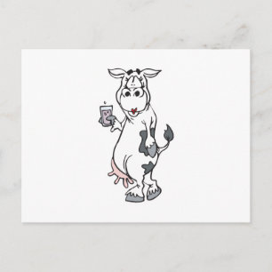 dwaas koe die melk drinkt briefkaart