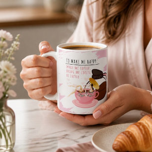 Dwaas koffiekopje   Meisje in een mok koffiemok