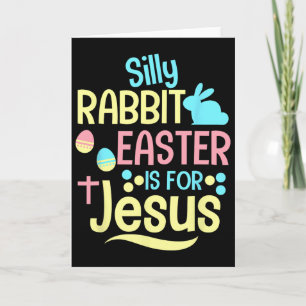 Dwaas Konijn Pasen Is Voor Jezus Christelijke Kind Kaart