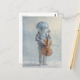 Dwaas kwal persoon die muziek maakt briefkaart