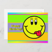 Dwaas Lachend Gezicht Emoji Gefeliciteerd Ansichtk Briefkaart (Voorkant / Achterkant)