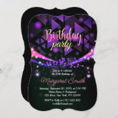 Dwaas Laten we feesten! Disco Verjaardagsuitnodigi Kaart (Voorkant / Achterkant)