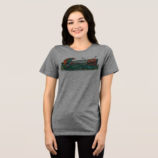 dwaas meisje Tri-Blend shirt (Voorkant volledig)