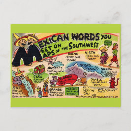 Dwaas Mexicaanse Woorden Ansichtkaart Briefkaart
