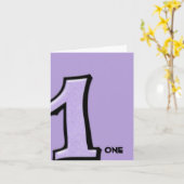 Dwaas Nummer 1 lavendel Notitiekaart (Gele Bloem)