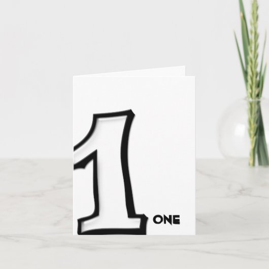 Dwaas Nummer 1 witte notitiekaart (Voorkant)