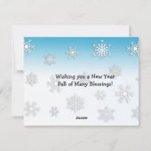 Dwaas Ondersteboven Sneeuwman Spelen in Sneeuw Ker Feestdagenkaart (Achterkant)