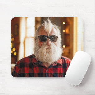 Dwaas Oude Mannetje Met Baard Onder Zonnebril Muismat