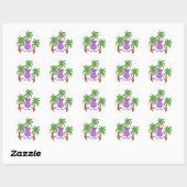 Dwaas Paarse Aap Ronde Sticker (Vel)
