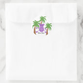 Dwaas Paarse Aap Ronde Sticker (Tas)
