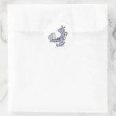 dwaas paarse computer buitenaards monster ronde sticker (Tas)