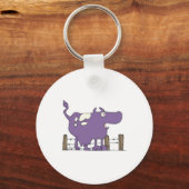 Dwaas Paarse Koe Sleutelhanger (Voorkant)