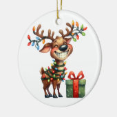 Dwaas Rendier Keramisch Ornament (Links)