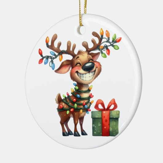 Dwaas Rendier Keramisch Ornament (Links)