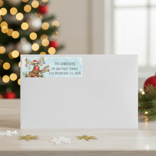Dwaas Rendier Kerstverlichting Retouradres Etiket