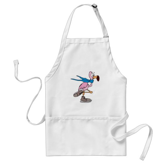 dwaas roze flamingo kunstschaatsen standaard schort (Voorkant)