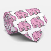 dwaas roze olifant stropdas (Opgerold)
