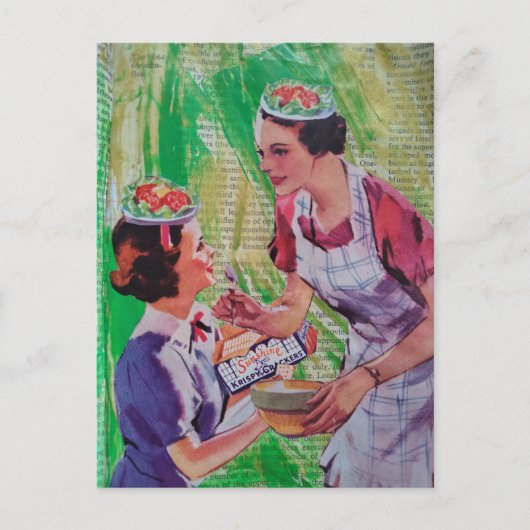Dwaas Salade Hoeden collage Briefkaart (Voorkant)