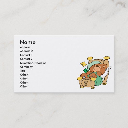 dwaas slapende teddybeerontwerp visitekaartje (Voorkant)