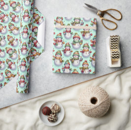 Dwaas Sneeuwmannen Cadeaupapier