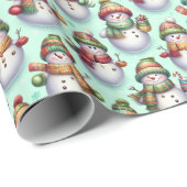 Dwaas Sneeuwmannen Cadeaupapier (Rol Hoek)
