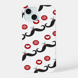 Dwaas Snorretje Grappig Gezicht Mistletoe Hart Vak iPhone 15 Hoesje