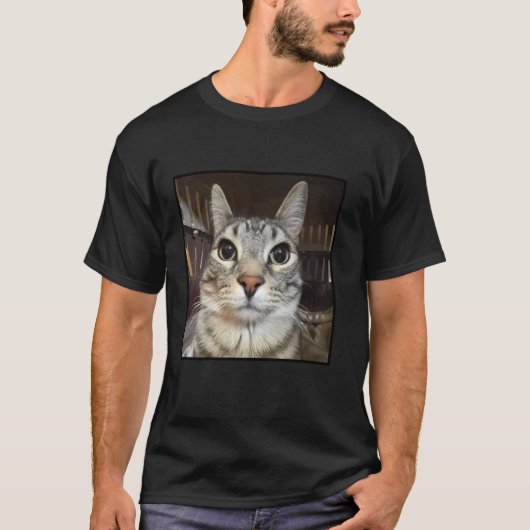 Dwaas Starende Kat Meme T-shirt (Voorkant)